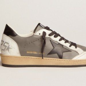 Men's Ball Star in gray leather with black star and heel tab